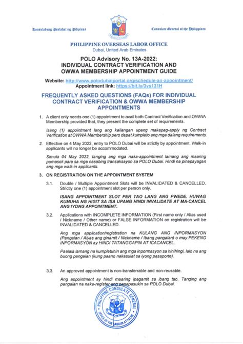 polo-owwa appointment|contract verification dubai appointment.
